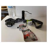 Headlamps, Batteries, And Flashlight
