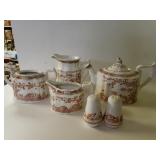 6 Piece Furnivals Quail Bone China Teapot,