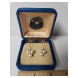 Seaborne Cultured Pearl Cluster Earrings - Marked