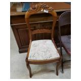 Vintage Carved Wood Side Chair