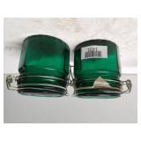 Emerald Green Glass Jar With Wire Lid