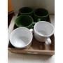 Green/white Soup Mugs
