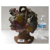 Cast Iron Puppy In Flowers Doorstop