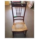 Woven Seat Oak Like Rocking Chair