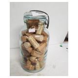 Glass Jar With Assorted Corks