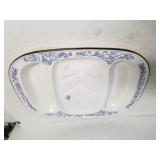 Enamel Like Oriental Trim Divided Platter
