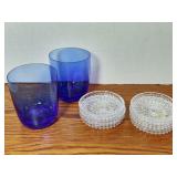 Crystal Cobalt glasses and Set of Crystal