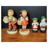 Goebel Salt and Pepper shakers and figurine.