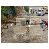 2 Wrought Iron Chairs And 2 Sheppard Hooks