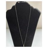 Ladies Silver Necklace w/Pendant - Necklace