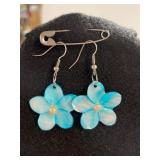 Pretty Light Blue Flower Earrings