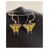 Ladies Silver Butterfly Earrings - Marked 925