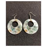 Beautiful Mother-of-Pearl Floral Design earrings