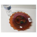 Vintage Carnival Glass Footed Plate