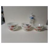 Vintage Fire King Hand Painted Peach Blossom Soup