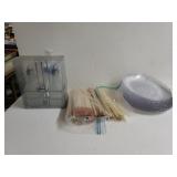 Plastic Plates, Sticks, And Oil And Vinegar