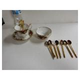 Royal Albert Tea Cup Saucer, Bowl,and  Gold Tone