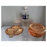 Two Vintage Jeanette Marigold Carnival Glass