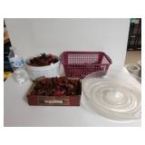 Plant Dish And Baskets With Potpourri