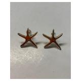 Ladies Gold Tone Starfish Earrings