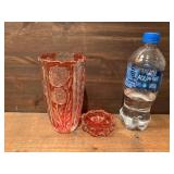 Vintage Rosaline "Rubin" Crystal Vase Red and