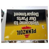 Two Sided Pennzoil Parts Sign