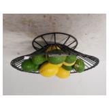 Metal Basket With Decorative Block Lemons/limes