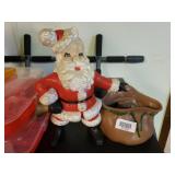 Vintage Ceramic Musical Santa. Works Fine
