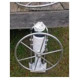 Vintage 1950s Sailboat Helm With Wheel And