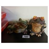 Ceramic Cracker Barrel Frig And Terracotta Frog