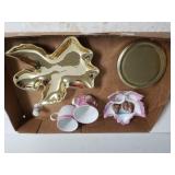 Golden Angel Dish, Thimble & Other Items