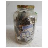 Jar With Assorted Buttons & More