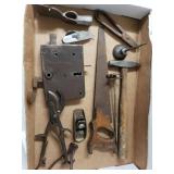 Vintage Tool Lot To Include Oil Can, Door