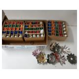 Vintage Tin Light Decor And Christmas Bulbs