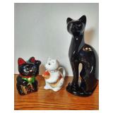 Cat Tea Pot, Lucky Cat and Tall Elegant Black Cat