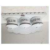 Enamel Like Canister Set On Shelf