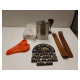 Cast Iron Trivet, Flask, Incense Burners,