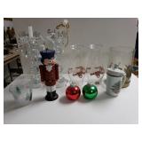 Crystal Candlesticks, Christmas Globes,
