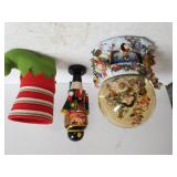 Nutcracker,  Snow Globe,  Elf Boot Candy Holder