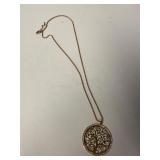 Long Goldtone Tree of Life Necklace