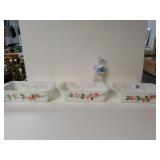 Vintage Fire King Hand Painted Peach Blossom Loaf