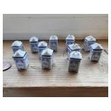 Vintage Set of Porcelain Spice Containers For
