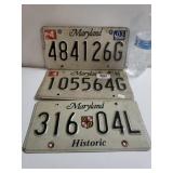 (3) Maryland License Plates - Don