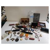 Misc Vintage Items - Glasses, Jewelry, Coins,