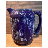 Vintage Stoneware Salt Glazed Pitcher Woth Blue