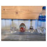 Two Antique Inkwells & Paperweight