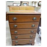 Vintage 5 Drawer Upright Dresser. Matches Lot