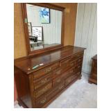 Vintage 11 Drawer Dresser With Mirror