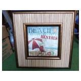 Beach Rentals Sign - Made in USA 22" x 22"