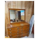 Vintage 8 Drawer Dresser With Mirror. Matches Lot